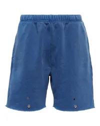 LES TIEN Shorts Snap Front in cotone Blu