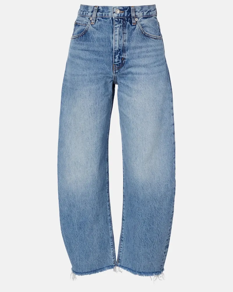 Frame Denim Jeans barrel cropped Bubble Blu