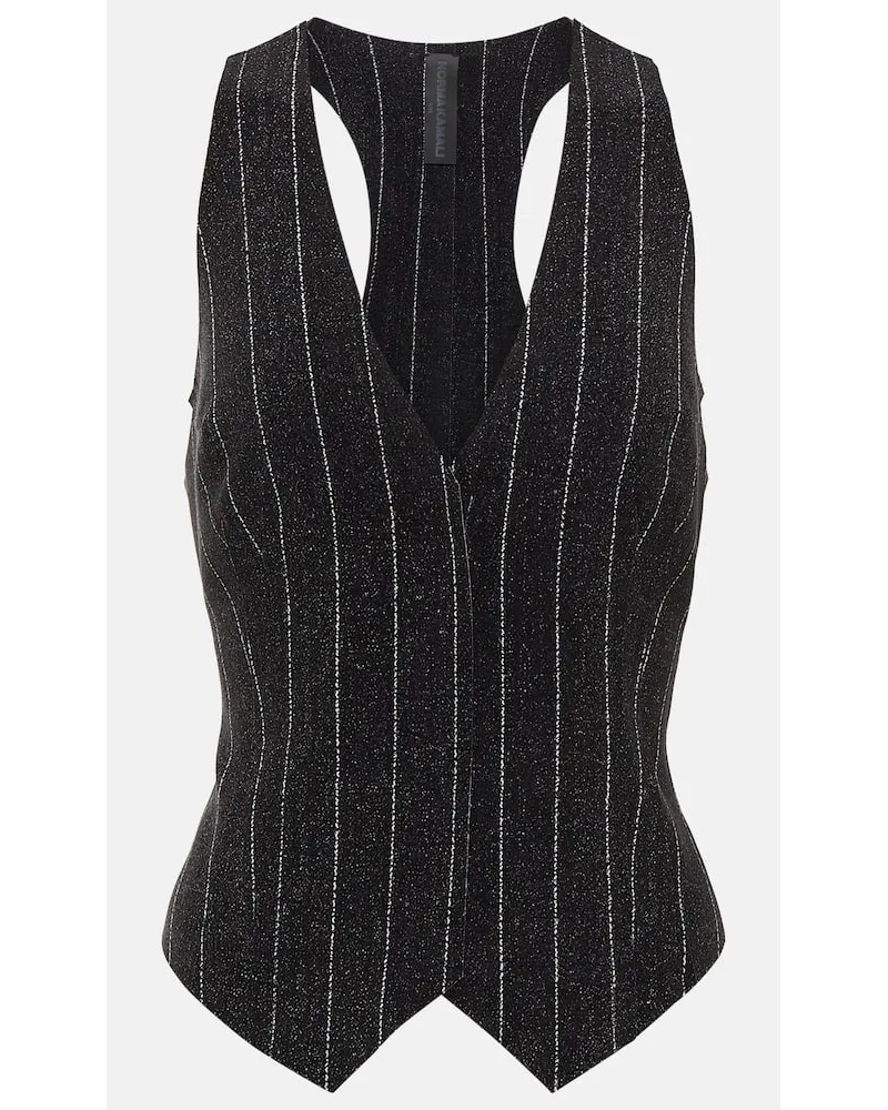 Norma Kamali Gilet a righe Grigio