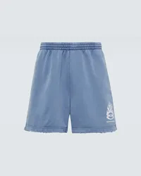 Balenciaga Shorts Political Campaign in cotone Blu