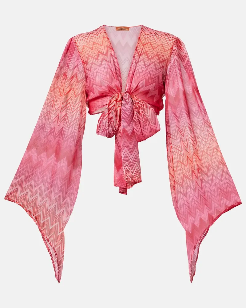 Missoni Top in seta a zig-zag Rosso