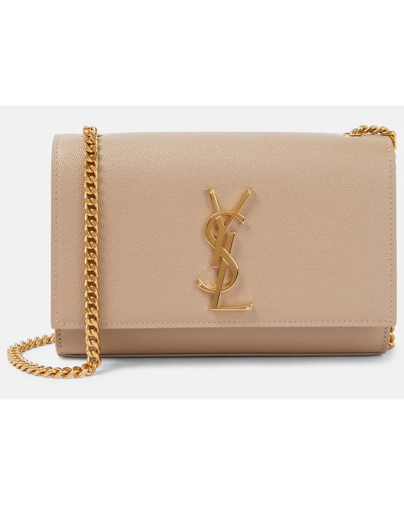Saint Laurent Borsa a spalla Kate Small in pelle Beige