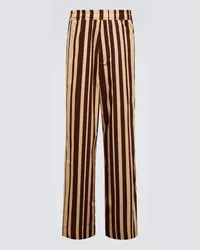 Dries van Noten Pantaloni in cotone a gamba larga Multicolore