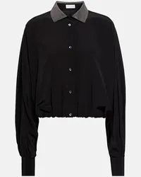 Brunello Cucinelli Blusa oversized in seta Nero