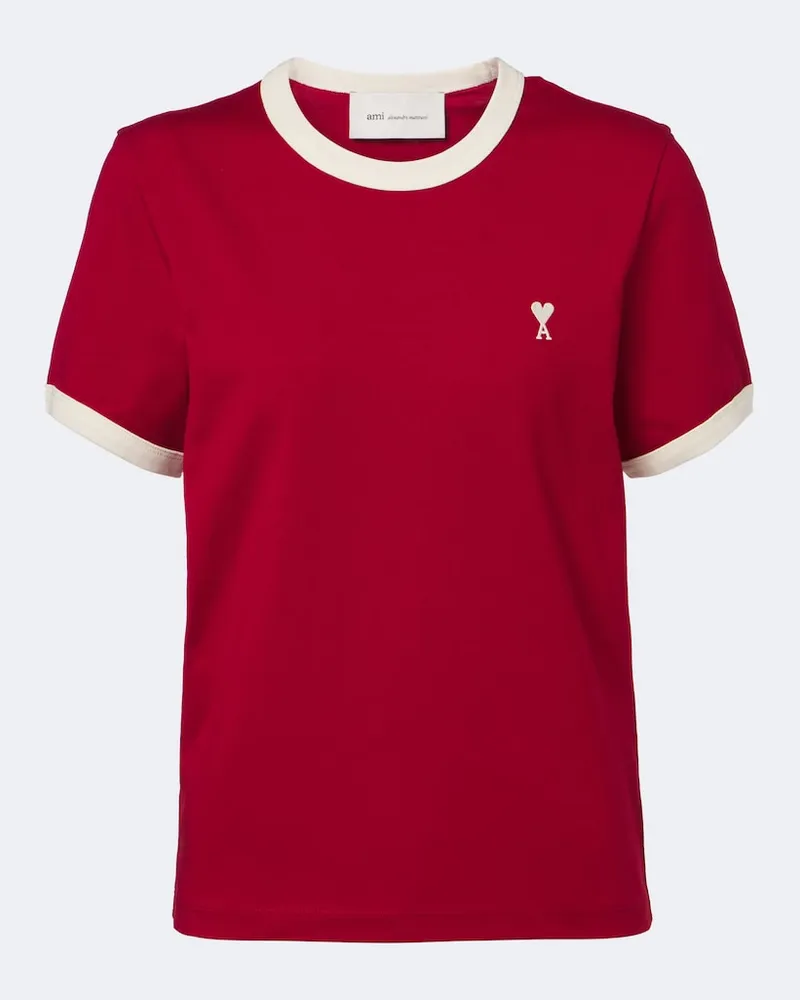 AMI Paris T-shirt Ami de Cœur in jersey di cotone Rosso