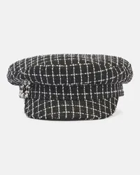 Roger Vivier Cappello in tweed con cristalli Nero