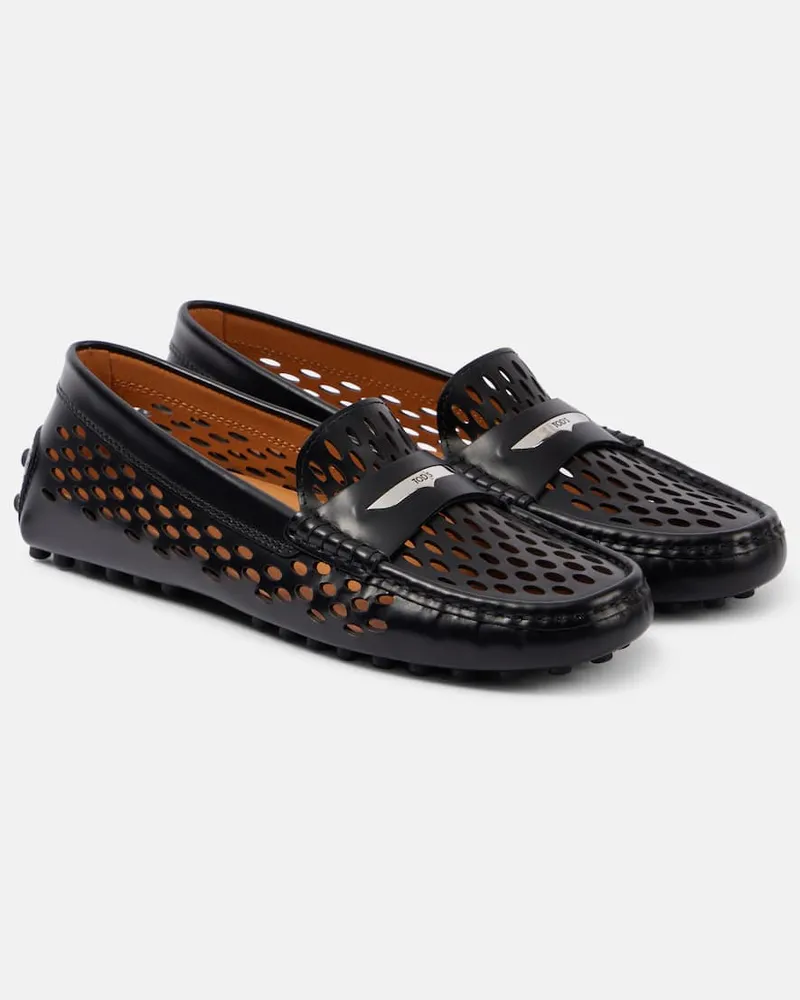 TOD'S Mocassini Gommino in pelle con cut-out Nero