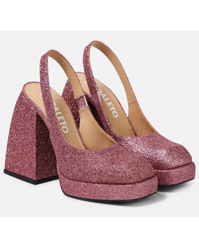 NODALETO Pumps slingback Bulla Jill con glitter Rosa