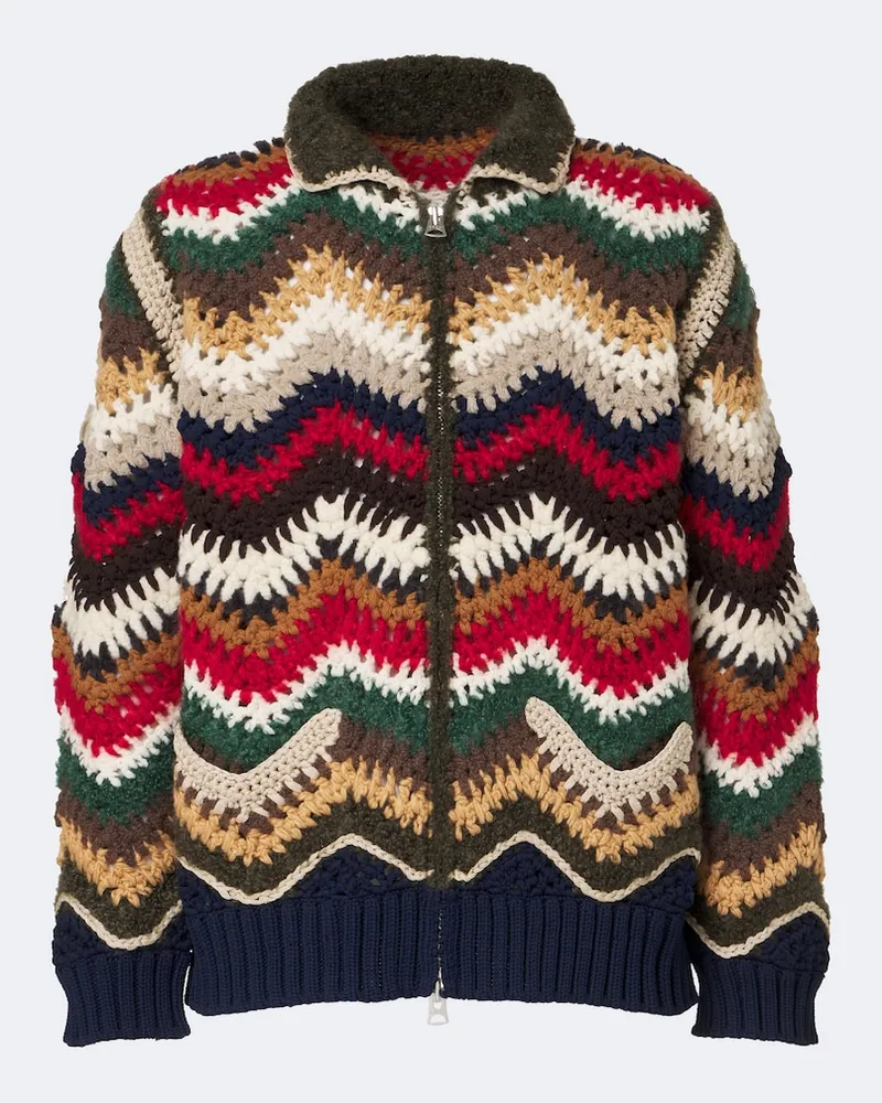 Sacai Giacca blouson in crochet Multicolore