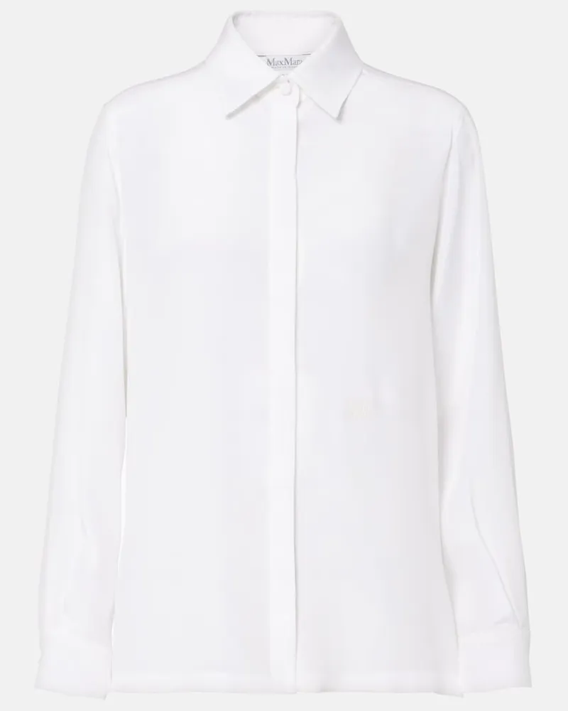 Max Mara Camicia in crêpe de chine di seta Bianco