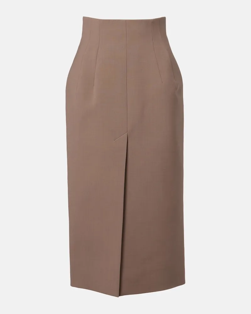 Thierry Mugler Gonna a tubino a vita alta Beige