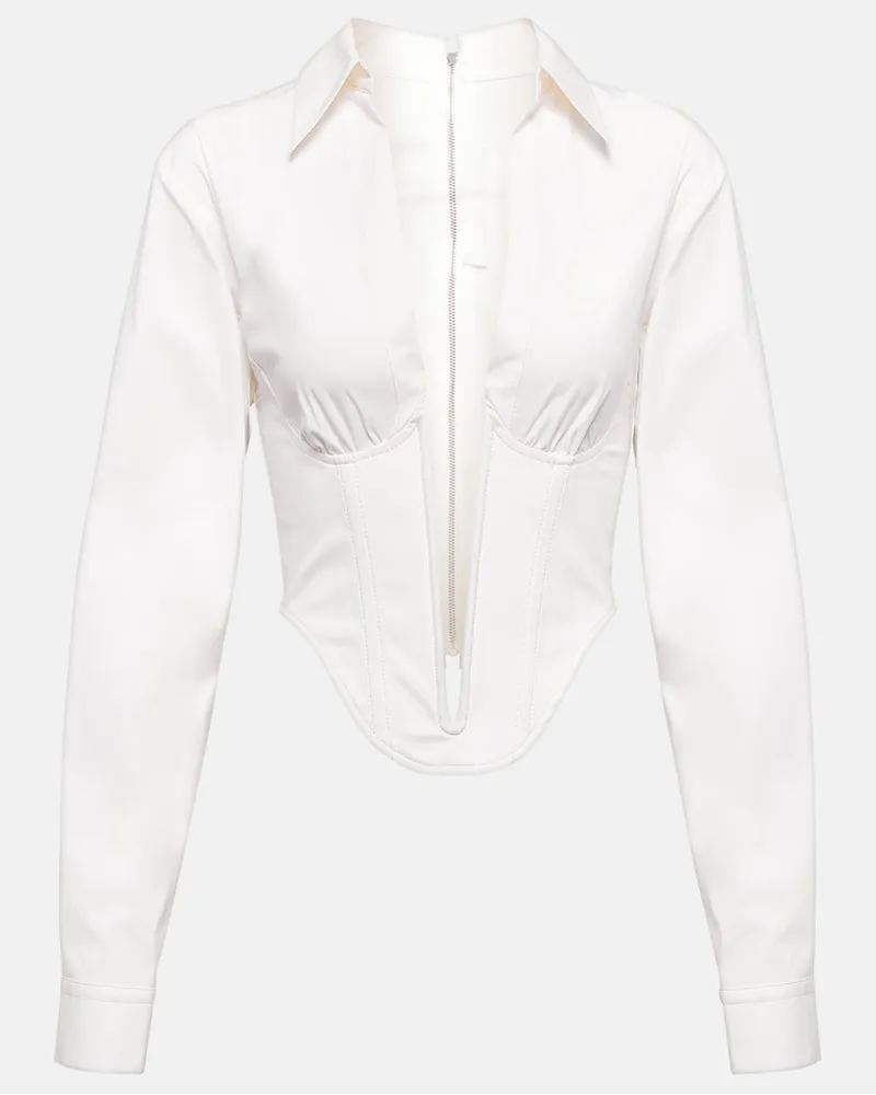 Dion Lee Top Corset in misto cotone Bianco