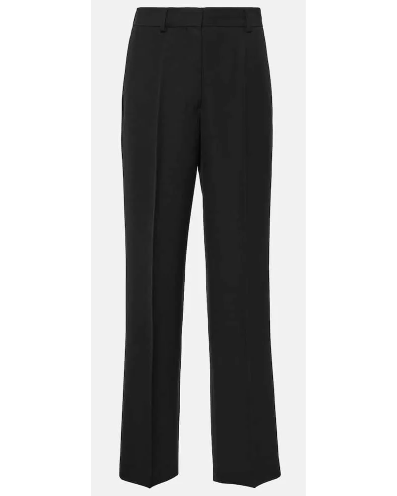 Totême Pantaloni regular a vita alta Nero