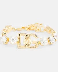 Dolce & Gabbana Bracciale DG con cristalli Oro