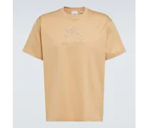 Burberry T-shirt in jersey di cotone con ricamo Beige