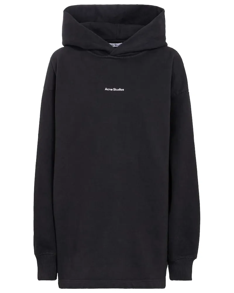 Acne Studios Felpa in cotone con cappuccio Nero