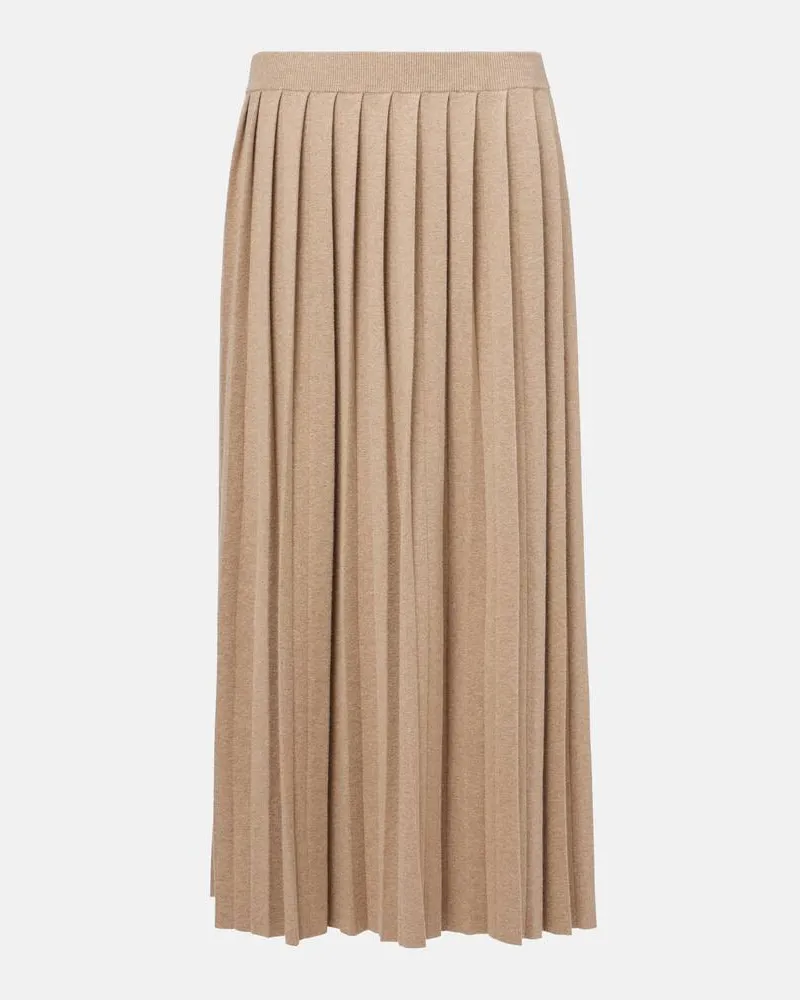 Lisa Yang Gonna midi Minda in cotone e cashmere Marrone