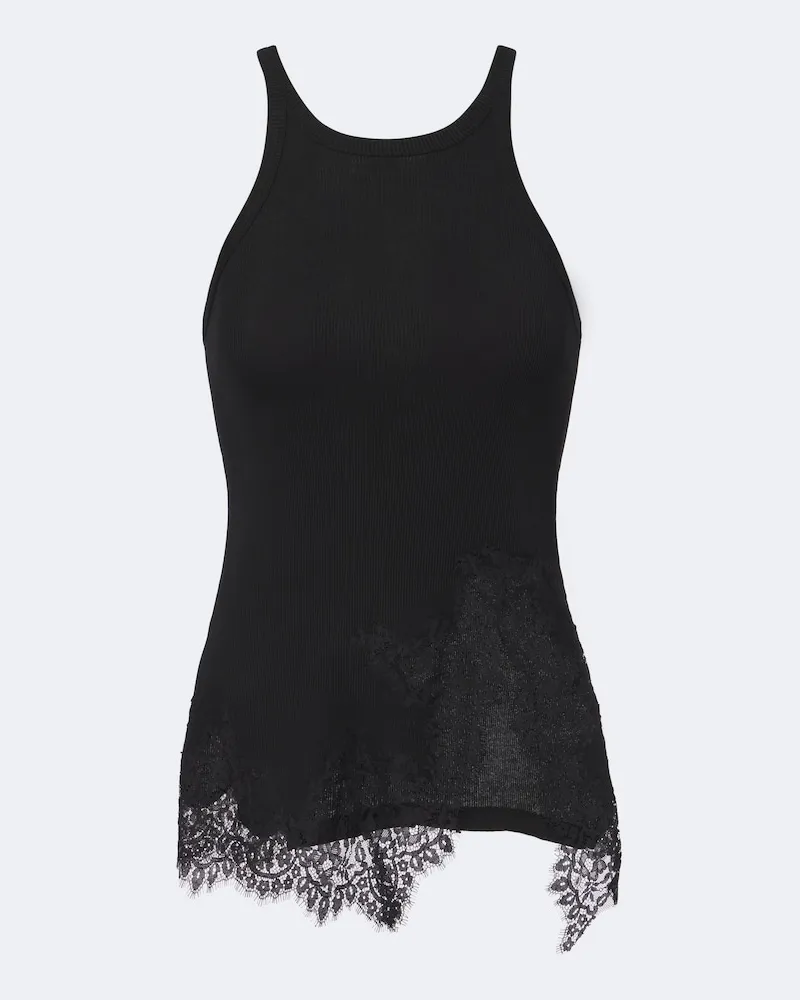 Dorothee Schumacher Top Pure Sleekness in cotone a coste Nero