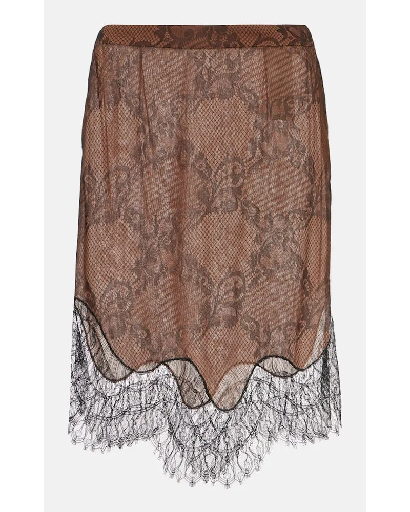 Tom Ford Minigonna Ramage Tattoo in pizzo Marrone