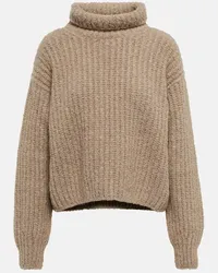 Loro Piana Pullover in cashmere a coste Marrone