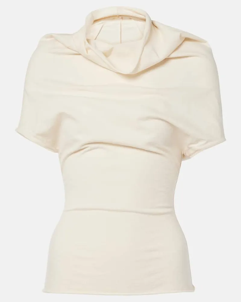 Rick Owens Top in jersey di cotone Bianco