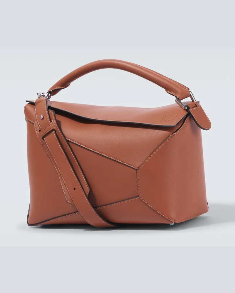 Loewe Borsa a spalla Puzzle Small in pelle Marrone