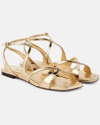 Jimmy Choo Sandali Ayla in pelle metallizzata Oro