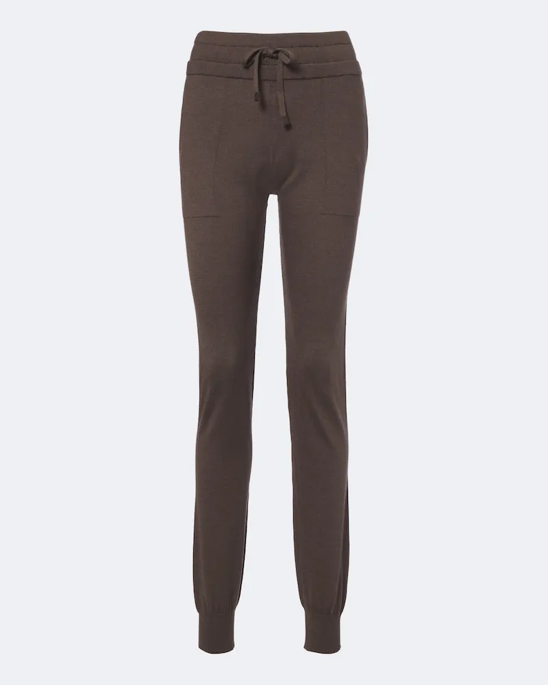 TOD'S Pantaloni sportivi in cashmere e seta Marrone