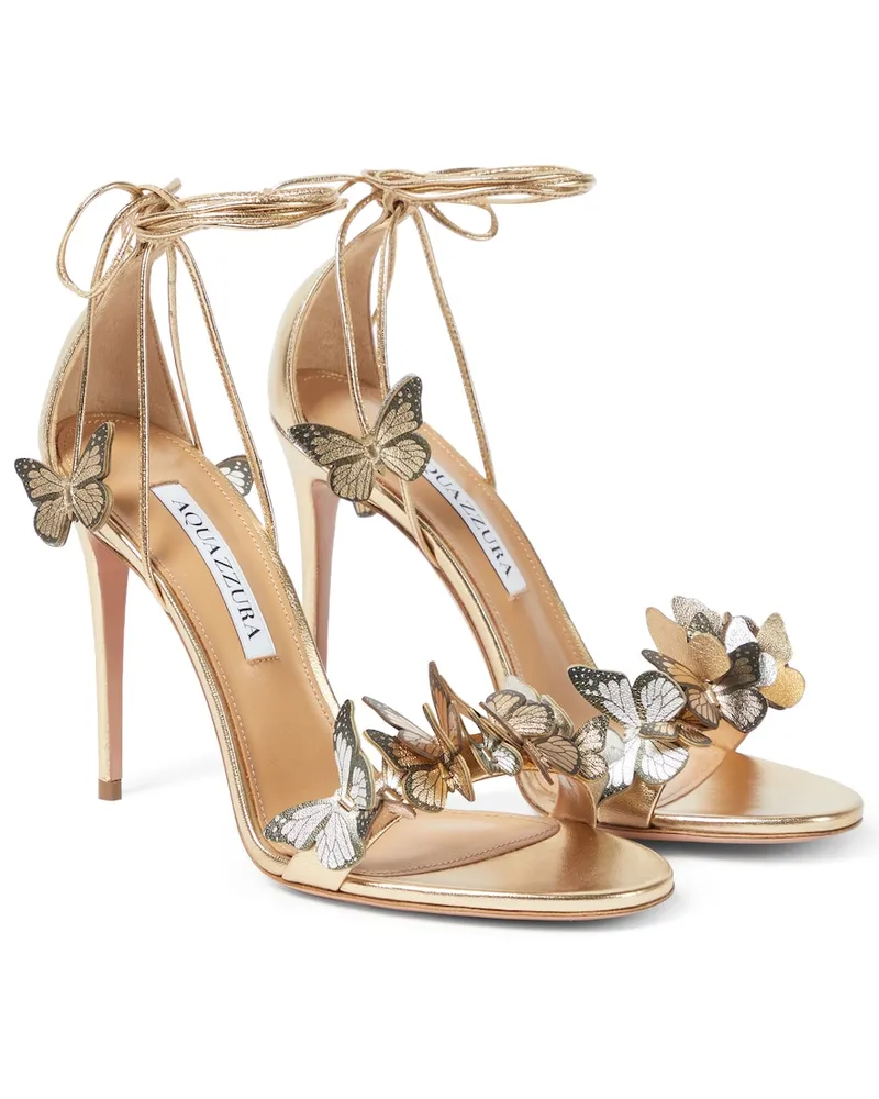 Aquazzura Sandali Papillon 105 in pelle Oro