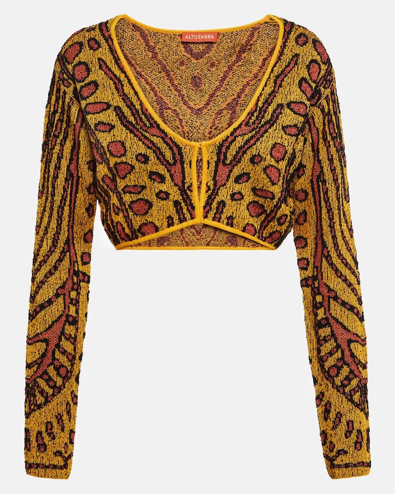 Altuzarra Cardigan cropped Damisi Giallo
