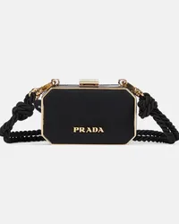 Prada Borsa a tracolla in pelle con nappe Nero