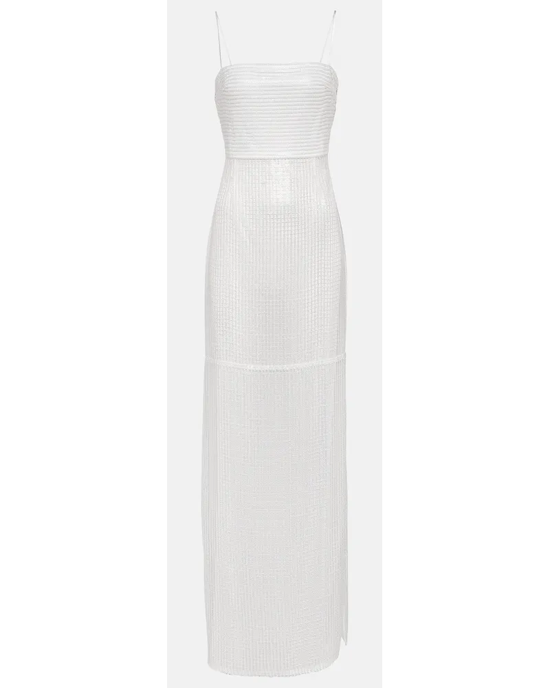 GALVAN Bridal - Abito lungo Iona con paillettes Bianco