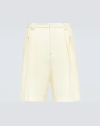 King & Tuckfield Shorts a gamba larga in lana con pince Bianco