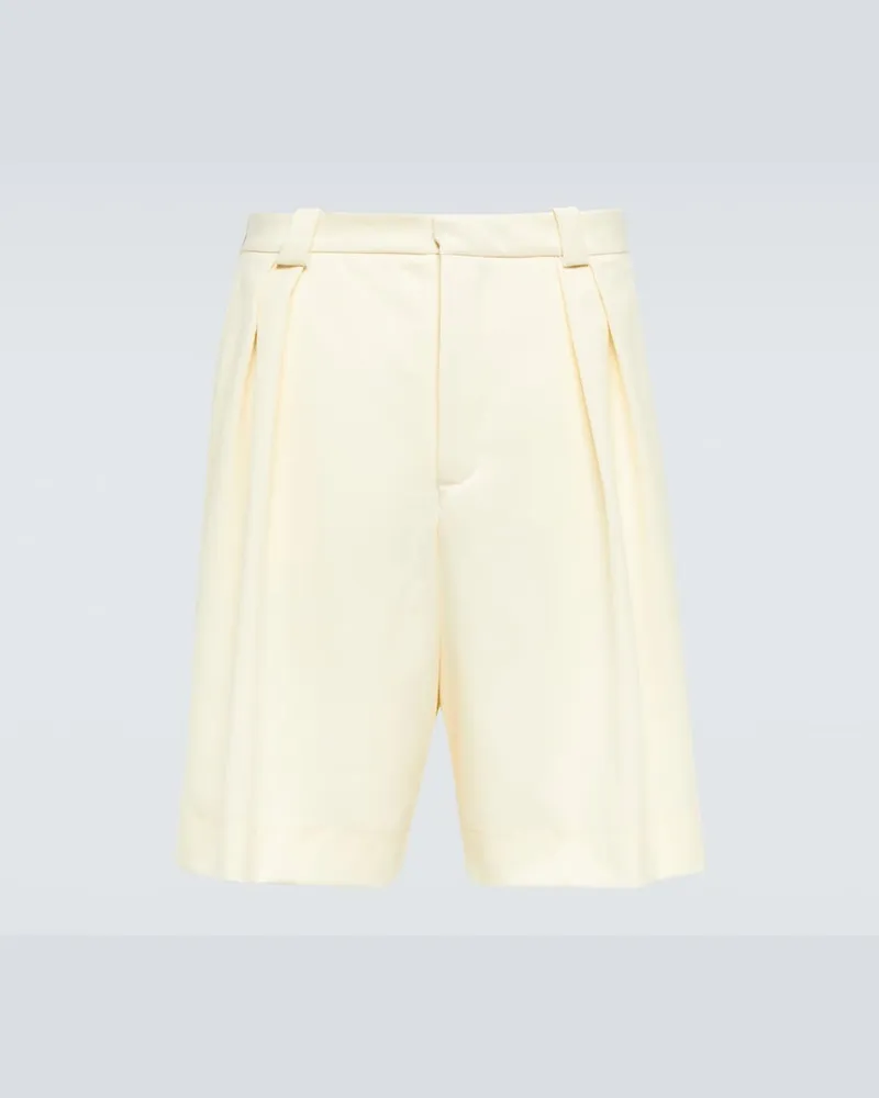 King & Tuckfield Shorts a gamba larga in lana con pince Bianco