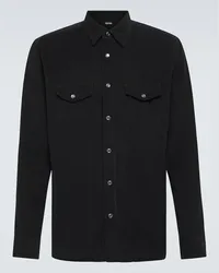 Tom Ford Camicia Western in velluto a coste Nero