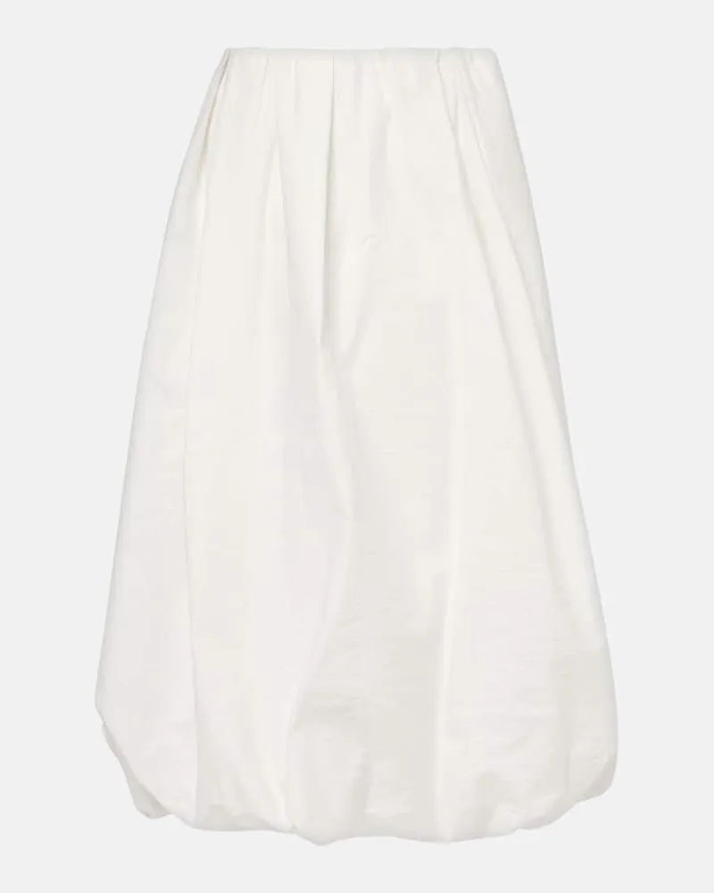 Brunello Cucinelli Gonna midi in misto cotone Bianco