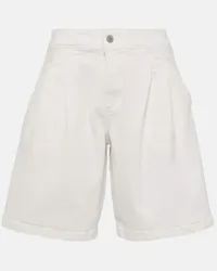 Adriano Goldschmied Shorts di jeans a vita alta Bianco