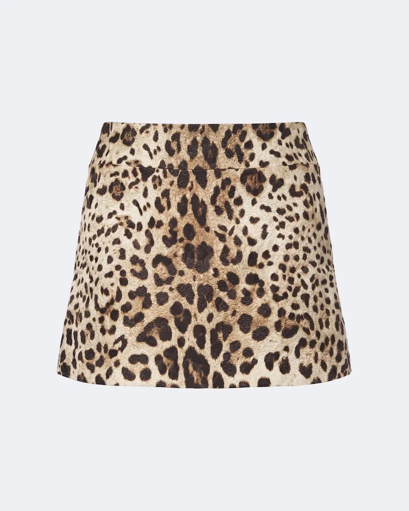 Dolce & Gabbana Minigonna in misto cotone e seta Marrone