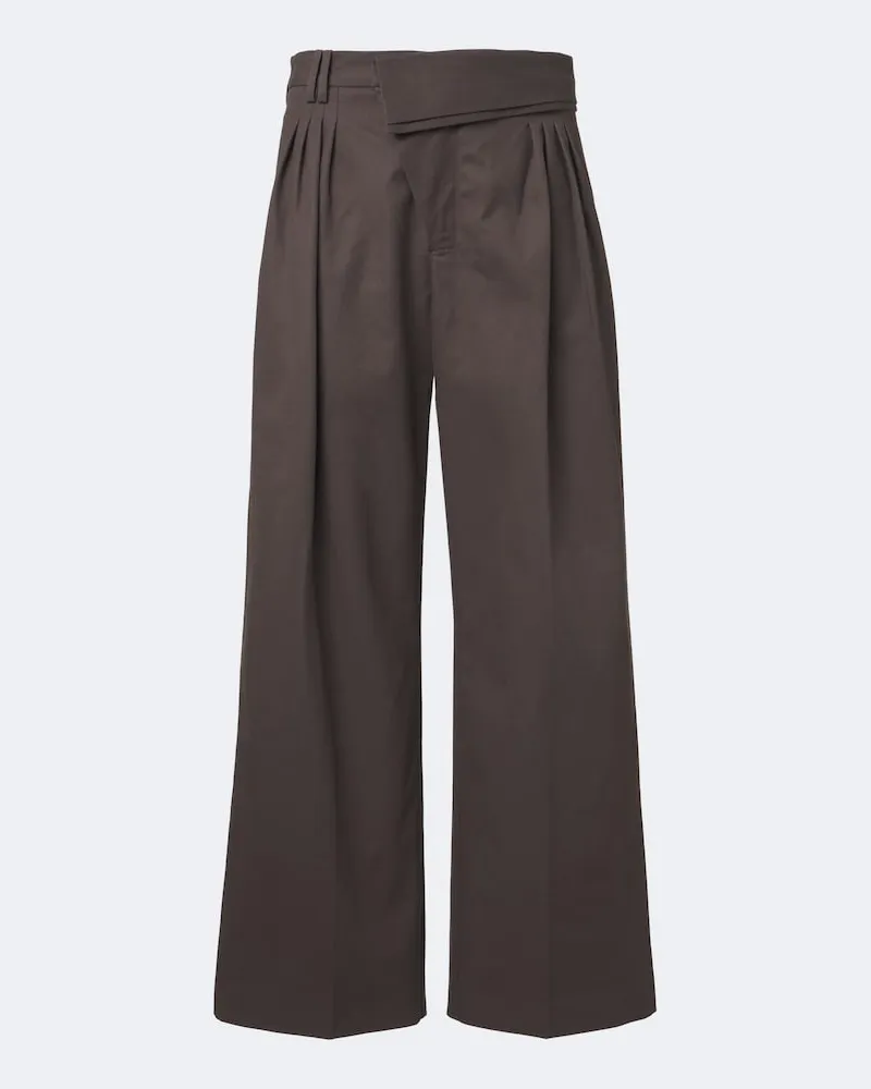 KIKO KOSTADINOV Pantaloni Dieze in cotone a gamba larga Marrone