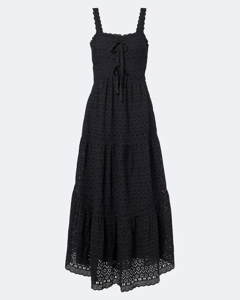 Ulla Johnson Abito midi Constance in pizzo sangallo Blu