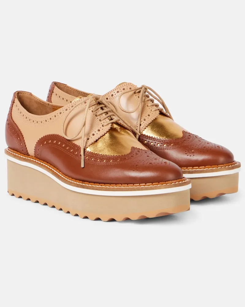 Robert Clergerie Stringate Balma in pelle con platform Marrone