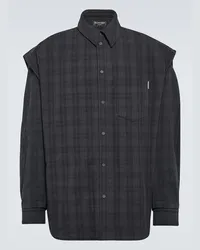 Balenciaga Camicia in cotone a quadri Blu