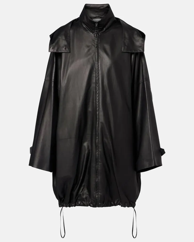 The Row Cappotto Cassandre in pelle Nero