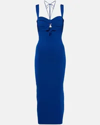 GALVAN Abito midi Kali con cut-out Blu