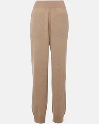 Stella McCartney Pantaloni sportivi in cashmere e lana Beige