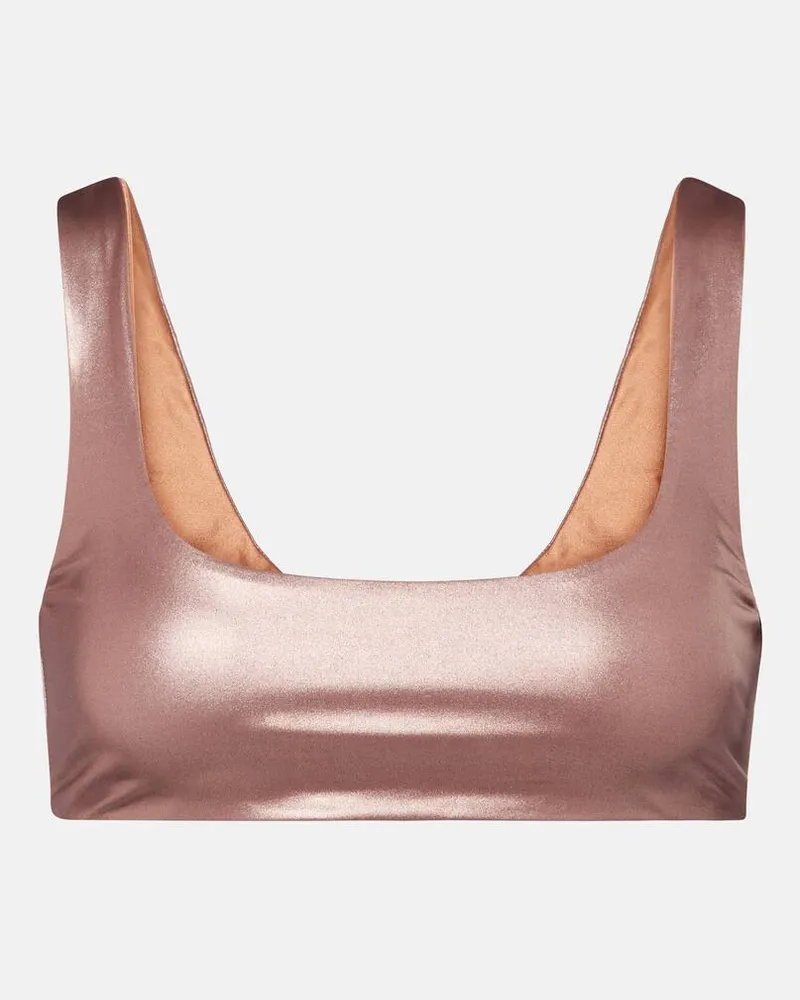 JADE SWIM Top bikini Rounded Edges Marrone