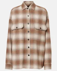 Loro Piana Camicia Jenna in flanella a quadri Marrone