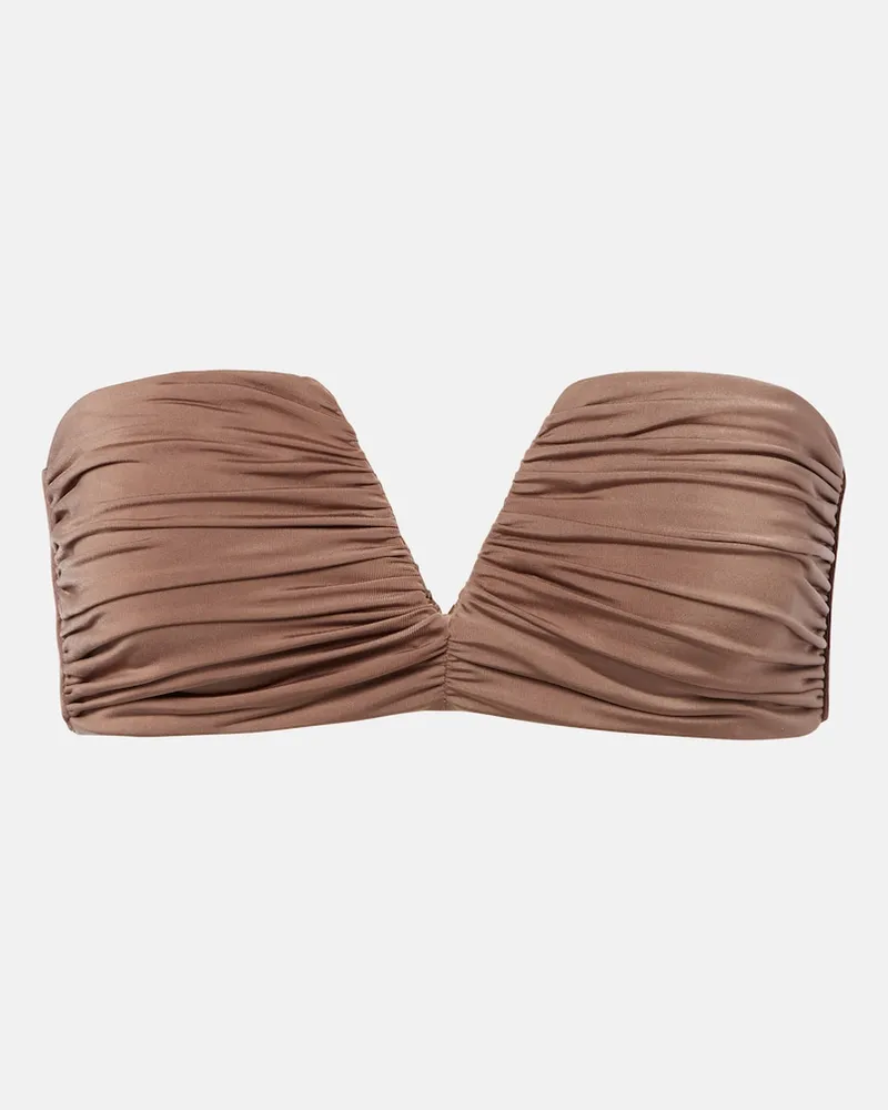 JADE SWIM Top bikini Clara a fascia Marrone