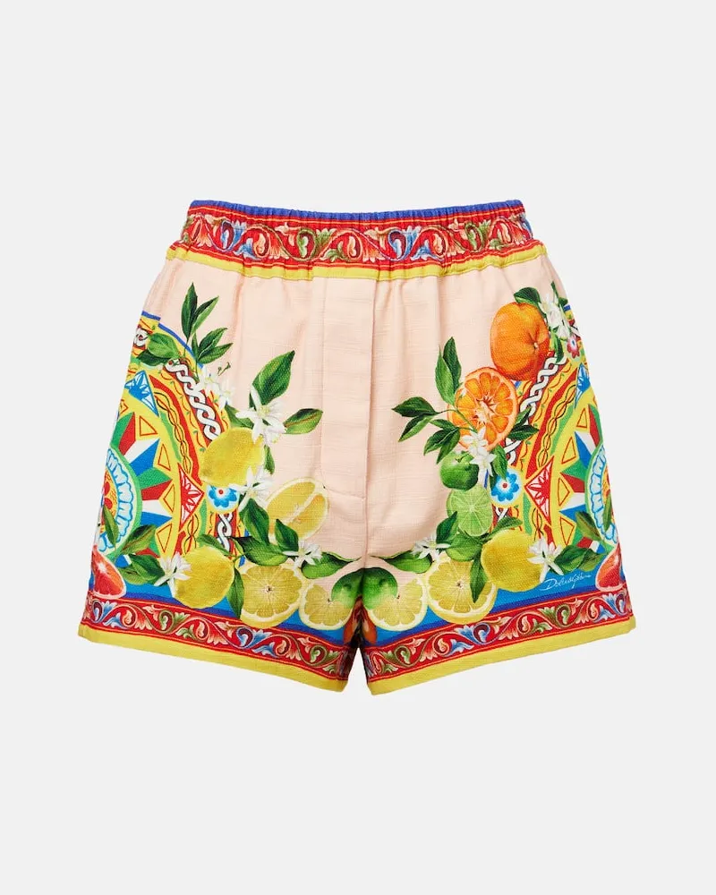 Dolce & Gabbana Shorts Taormina in cotone con stampa Multicolore