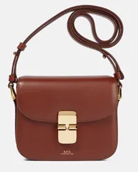 A.P.C. Borsa a spalla Grace Mini in pelle Marrone